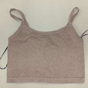 Cropped ribbed Forever 21 Tank Top in Beige
